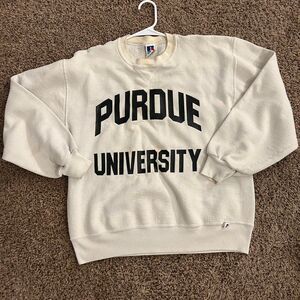 Russell-athletic Men's White and Cream Sweatshirt